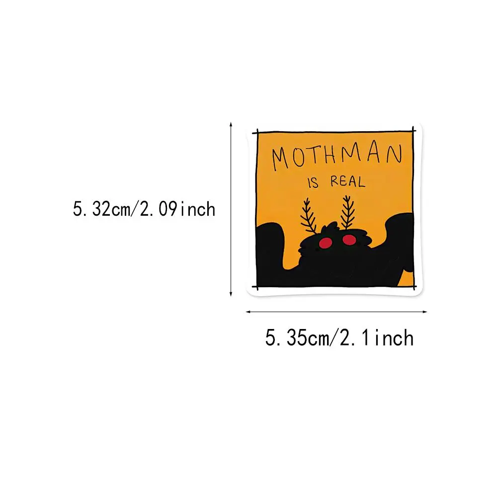 50PCS Black Mothman Fun Stickers Creative DIY Stickers Instructions Tags Tablet PC Decorative Toy Stickers