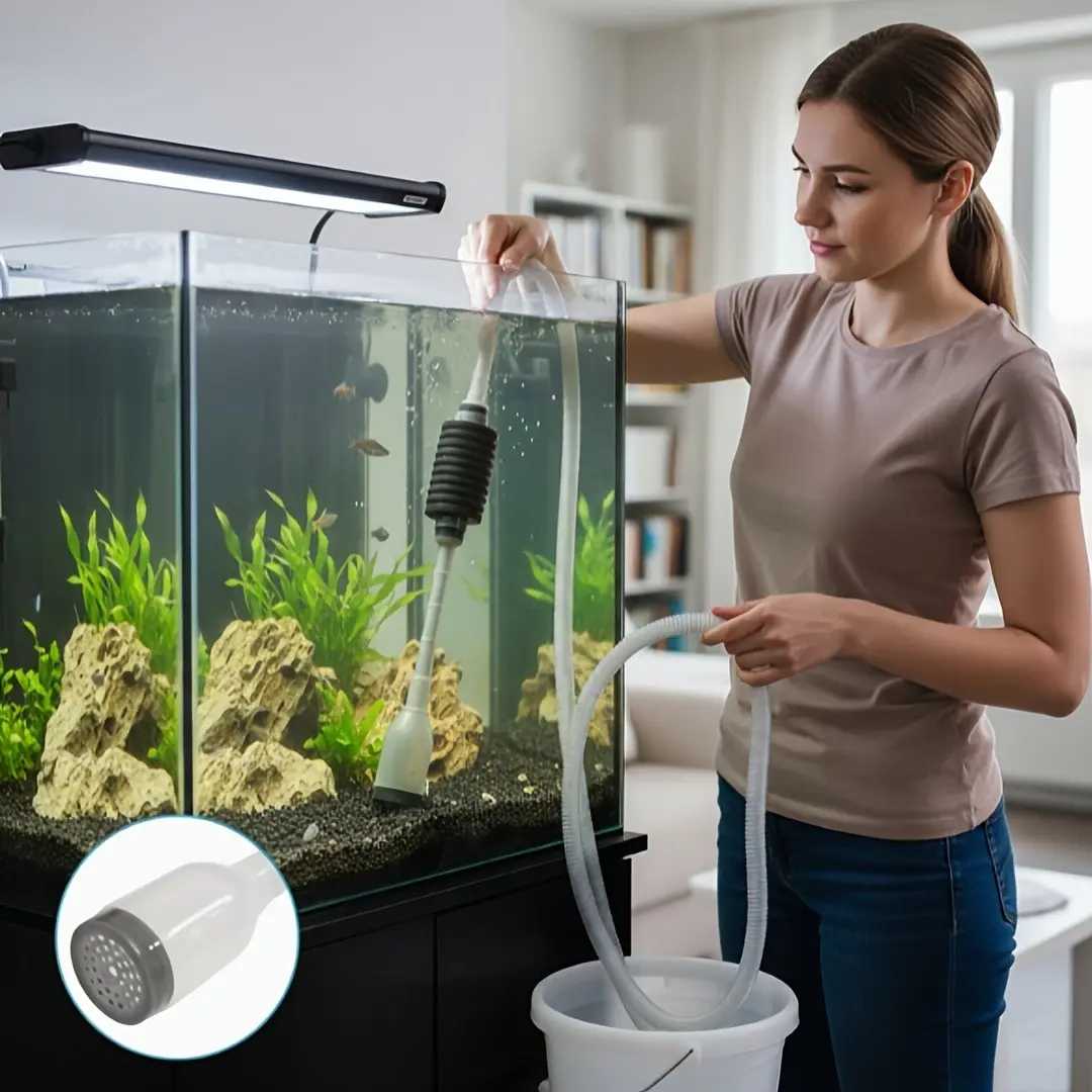 Easy-To-Use Aquarium Siphon Tube, Quick Water Change and Gravel Cleaning, Fish Tank Water Pump, Essential for Freshwater and Saltwater Tanks