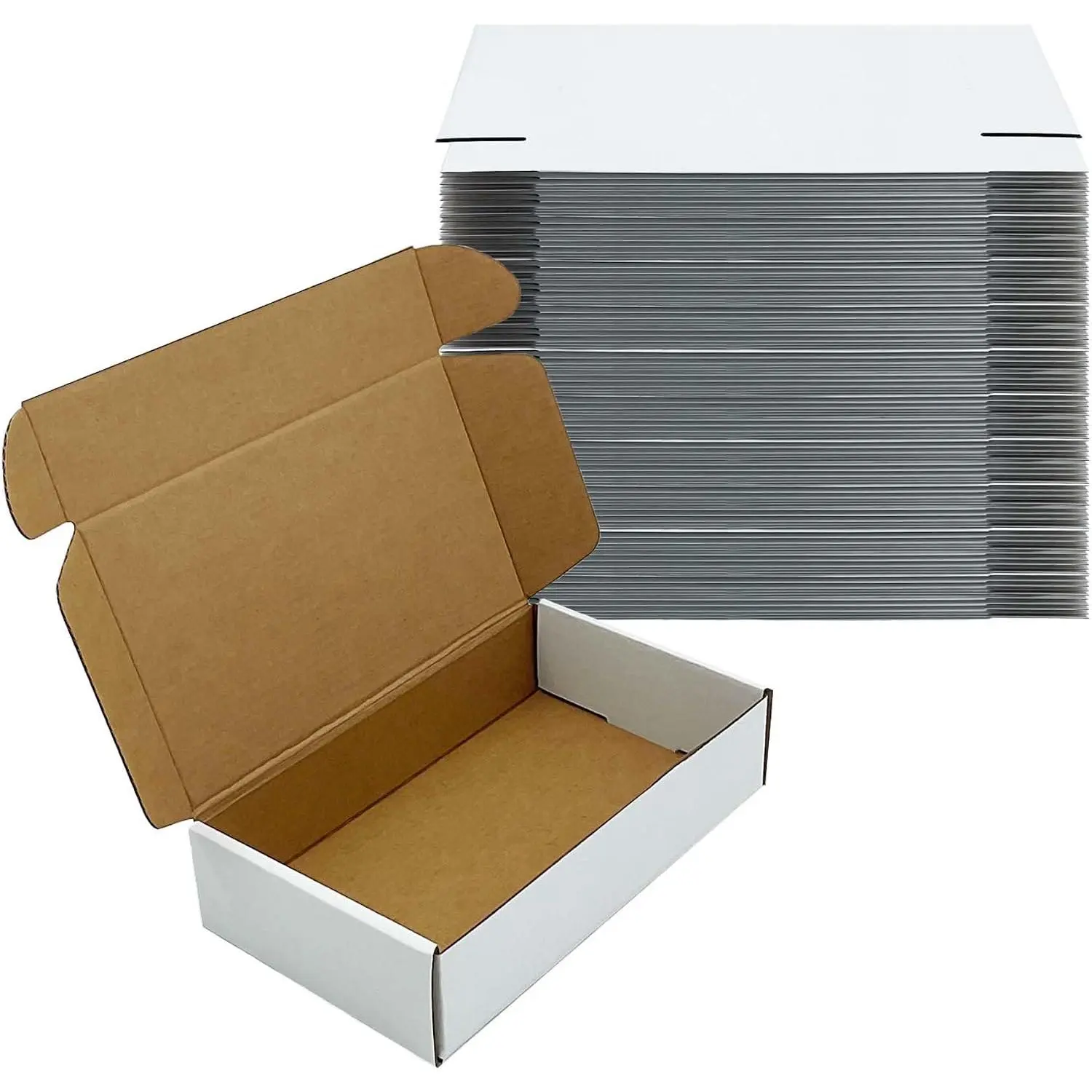 White Shipping Boxes 9x5x2 inch 50 Pack, Corrugated Boxes Mailer Packaging for Mailing Small Business, E-Commerce Gift Boxes for Wrapping Present Moving Storage Heavy Duty Recycled Cardboard Boxes