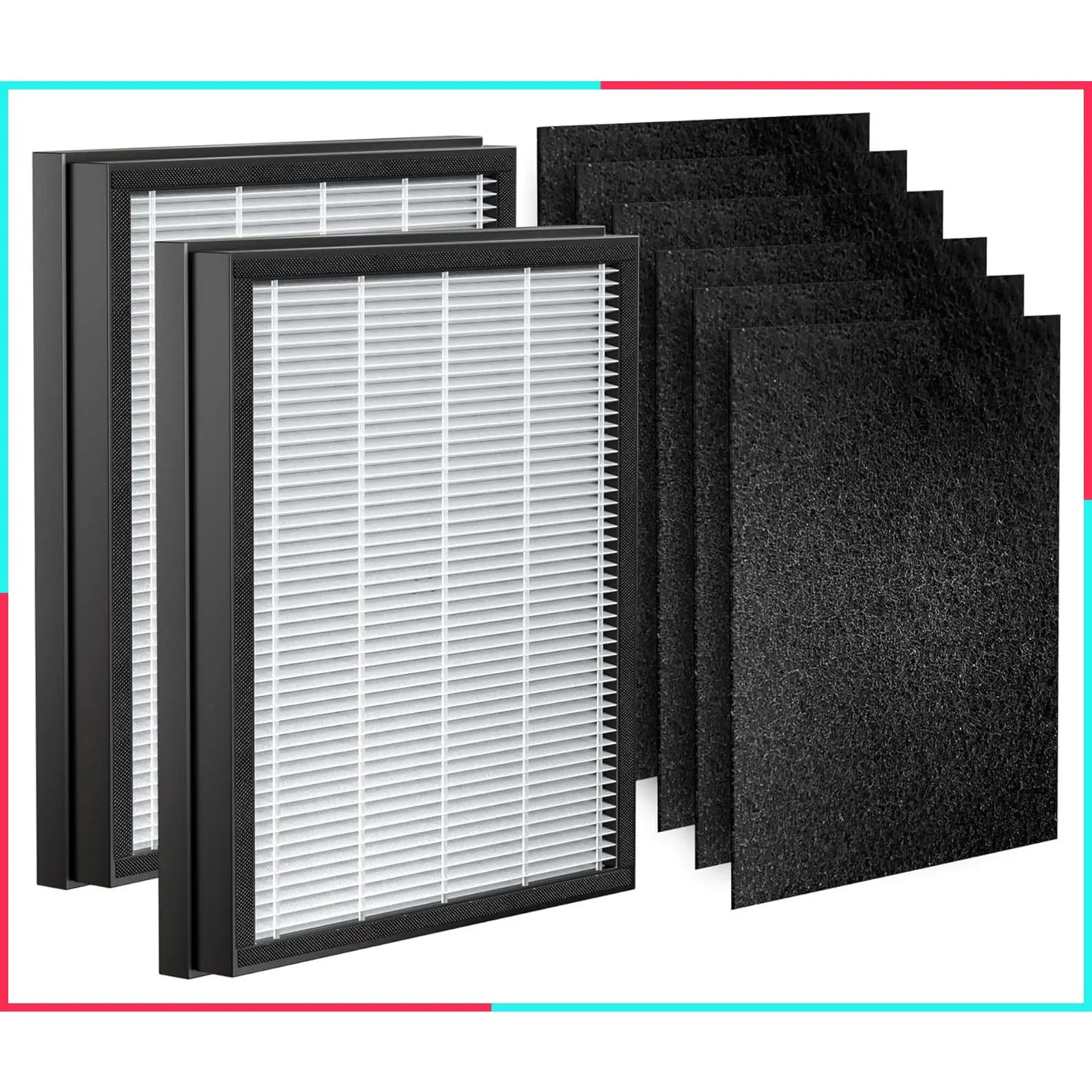 Replacement Filters for P358 Pet Air Purifier, 6 Pre-Filters and 2 HEPA Composite Filters, Genuine Version, PJ358-2LX6JDM