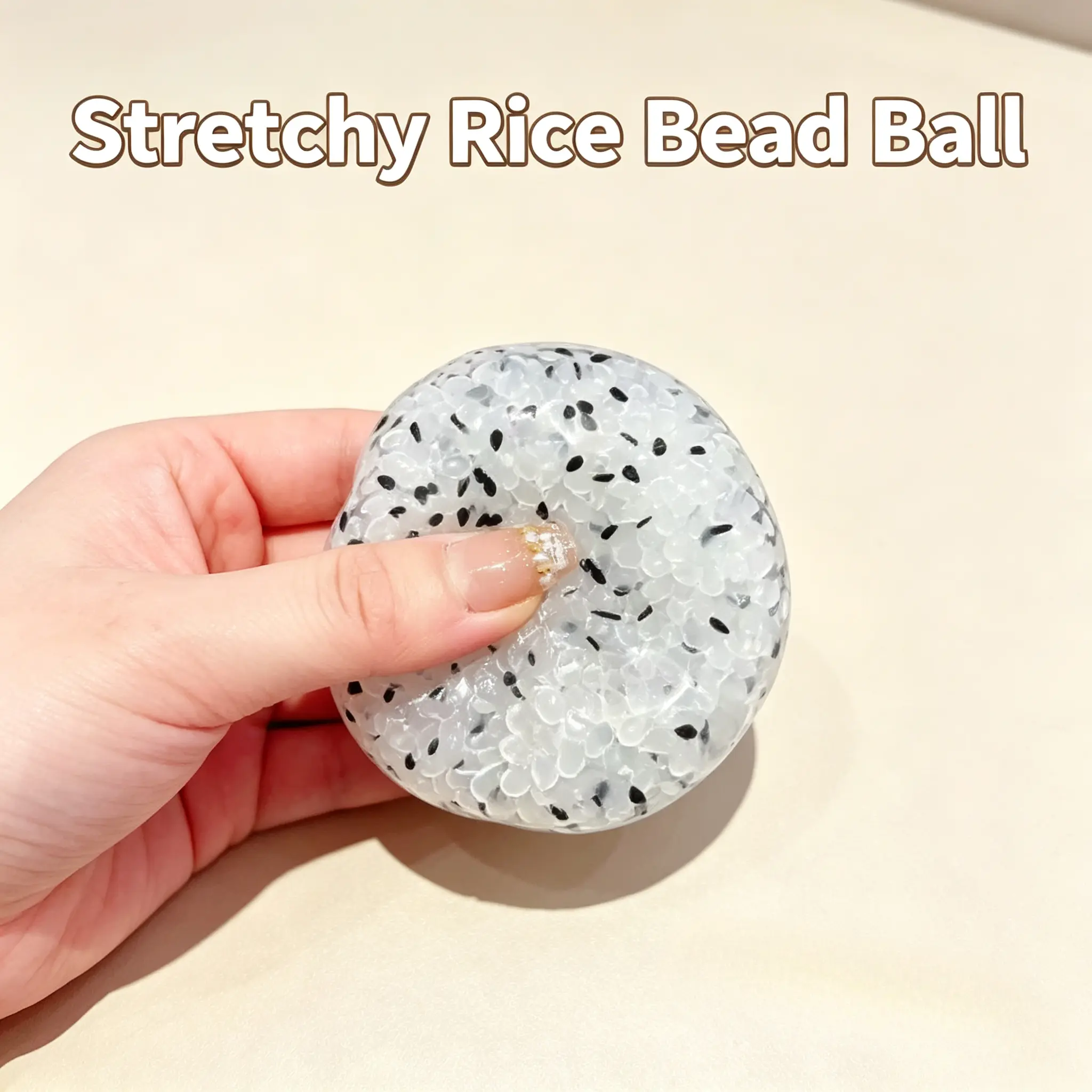 Crunchy Rice Bead Stress Ball Super Moldable Squishy Sensory Fidget Toy ASMR Anti Anxiety Squeeze Toy for Kids Adults
