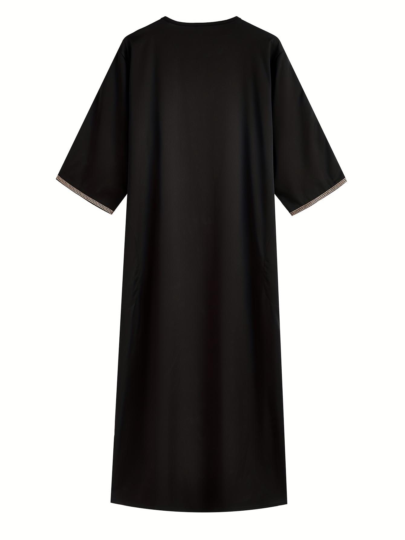 [Moroccan |   Silvery] Moroccan Men's robe |   pure white Silvery thread embroidered robe |   Muslim fashion traditional festival clothing, Gift for Eld, Gift for Ramadan, Zhiyu's selection