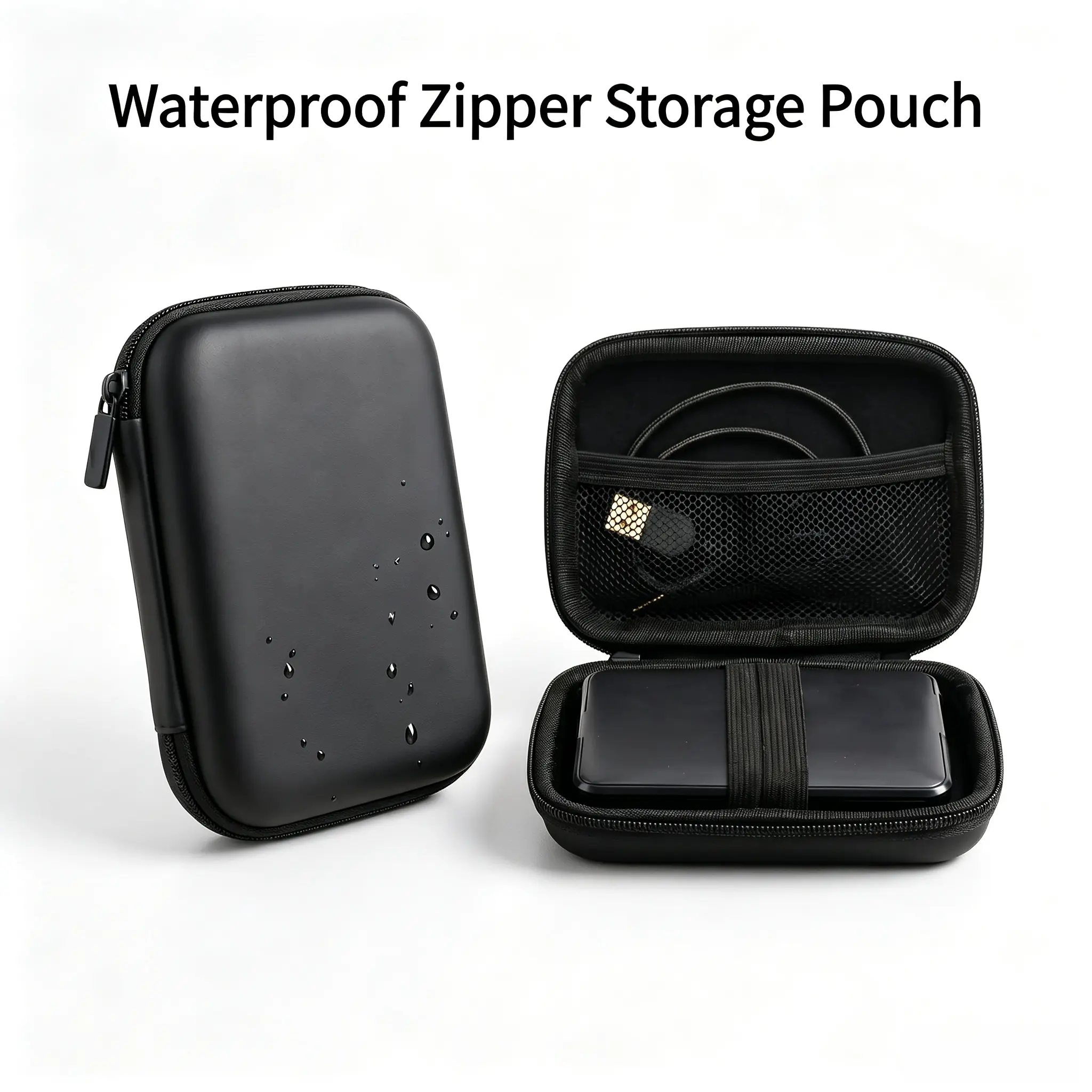 Waterproof Zipper Storage Pouch, 1 Pack Portable Organizer for Data Cables, Earphones, Keys, Coins, Multi-Functional Storage Bag for Home, Office and Daily Use, Travel Storage Pouch-YY1