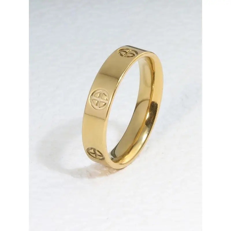 18K Gold-Plated Classic Simple Ring - Fashion Costume Jewelry for Wedding, Engagement Occasions