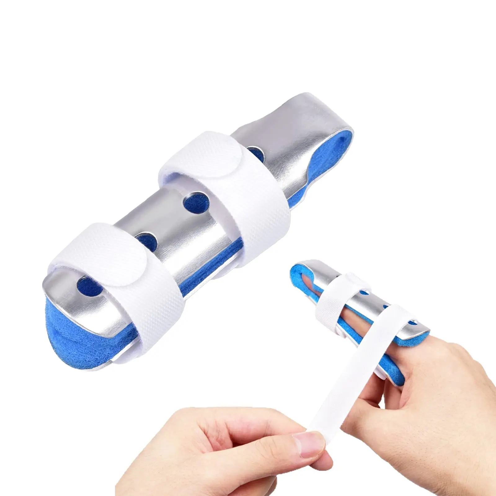 Aluminum Finger Splint Set, 1-3 Pieces, Blue Color Joint Stabilizer for Fractured Fingers, Medical Support Device Healthcare