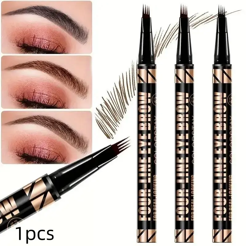 4-Head Cosmetic Eyebrow Pencil, Makeup, Brow Makeup Products, Long-Lasting and Durable, Smooth Application, Quick-Drying, Daily Use, Party Gift, Holiday Gift for Women