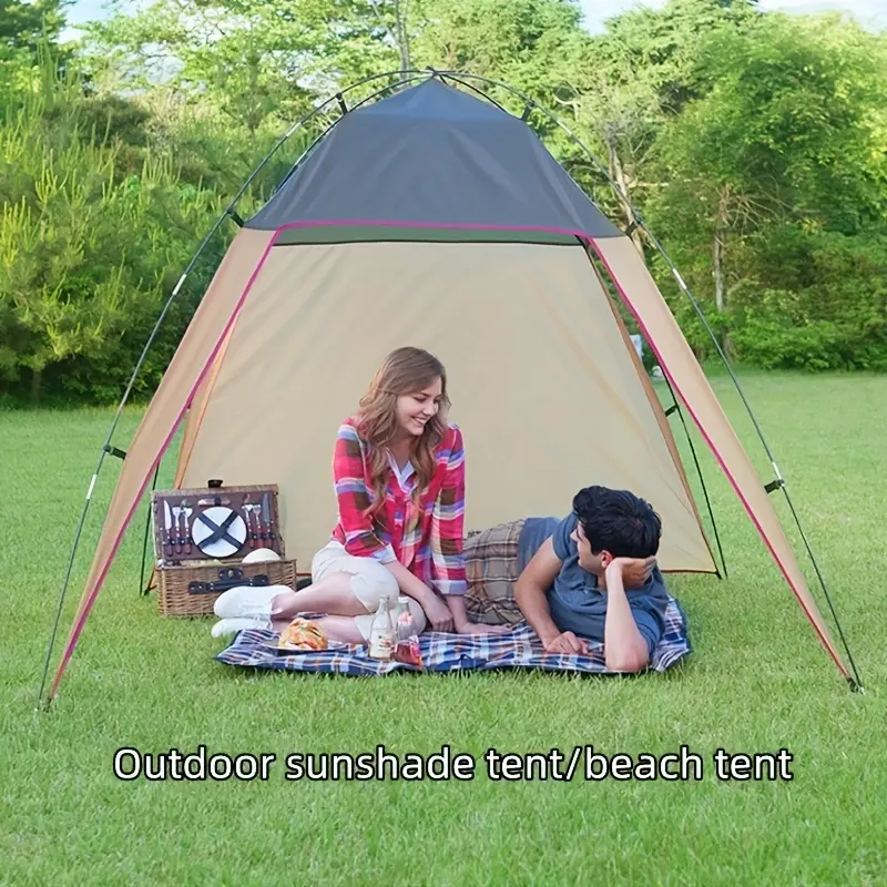 A Triangular Beach Shade Tent Suitable for Outdoor Use, Accommodating 3 to 4 Individuals