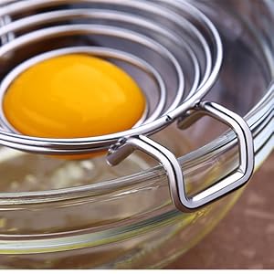 Egg Separator Food Grade Stainless Steel Egg Yolk White Separation Tool (black)