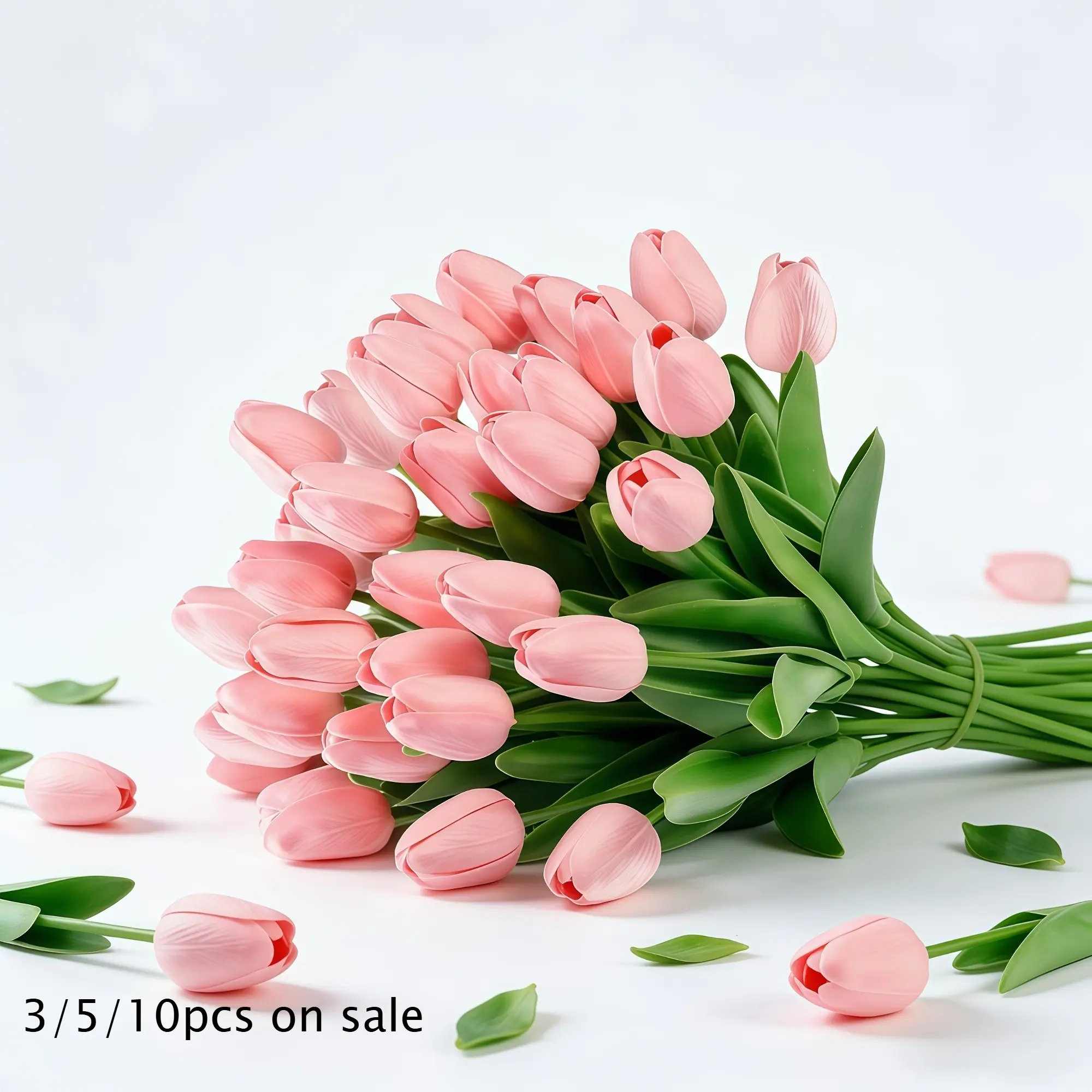 10 Piece Pink Tulip Bouquet  Spring Easter Artificial Flowers,Valentine's Day Confession Bouquet， Wedding Bouquet Vase Decor, Floral Arrangement Indoor Outdoor Table Wreath Decor