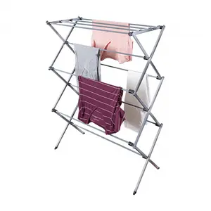 Collapsible Steel Laundry Drying Rack.Crafted with Lightweight Silver Accessories, this Drying Rack is for Efficiently Drying Your Clothes in any Room garmentrack