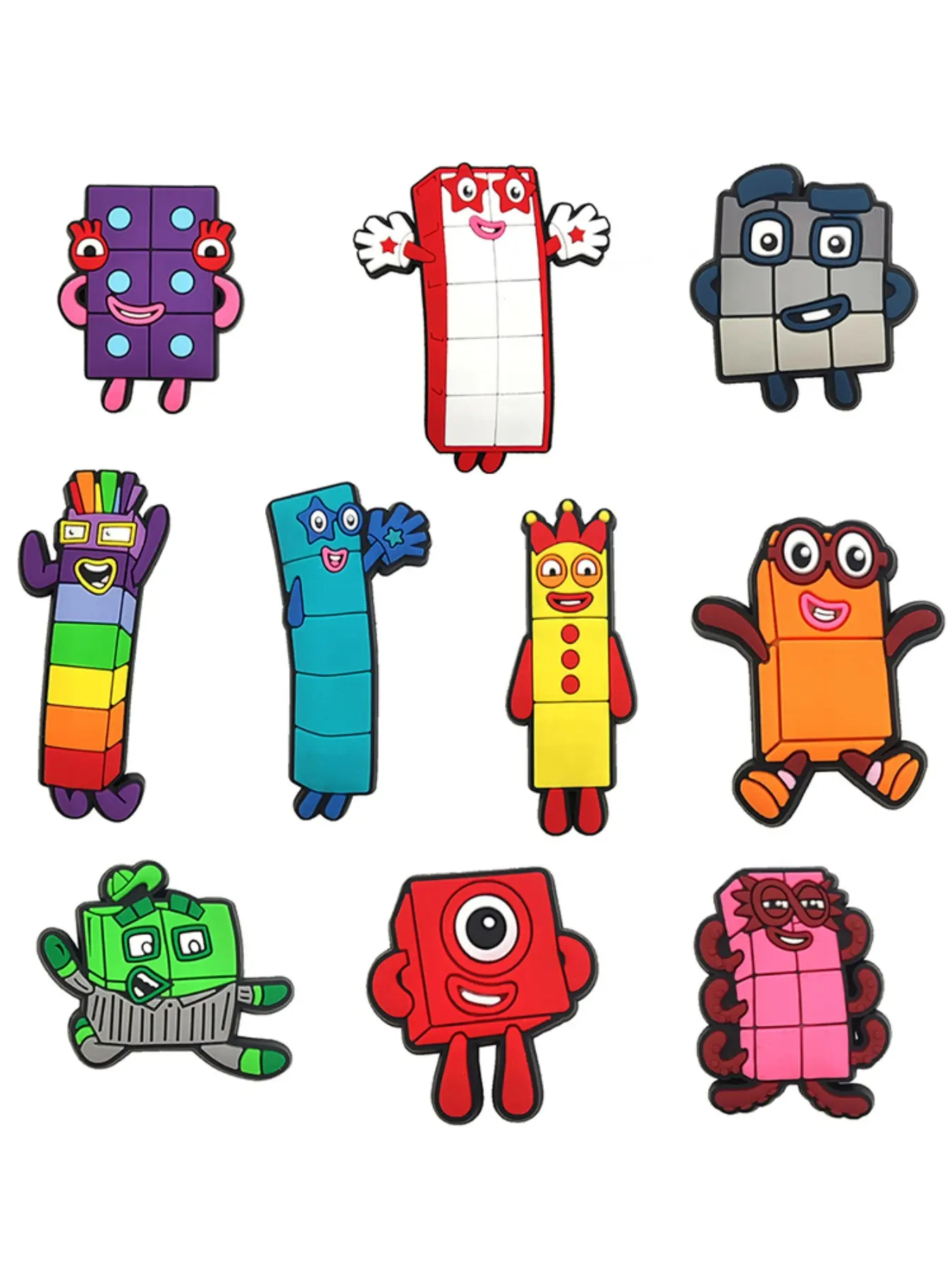 10/11 Piece Cartoon PVC Crocs Shoe Accessories, Cute Shoe Charms, Cute Sandal Wristbands, Party Gifts, All Seasons, Trendy Footwear Decorations