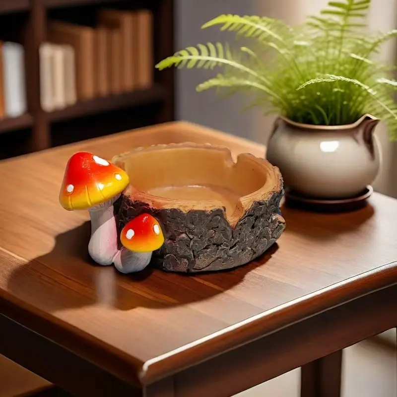 Mushroom Fun Ashtray for Home Decor Resin Decor, Cute Cigar Ashtray for Outdoor Use, Indoor and Outdoor Ashtray for Porch and Patio, Stylish Smoke Holder