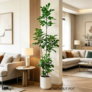 105-240cm Artificial Banyan Tree, Realistic Fake Plant Decor, Modern Minimalist Style, Indoor Outdoor Decoration for Living Room, Balcony, Garden