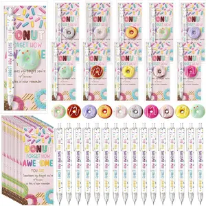 60 Sets Donuts Gifts Bulk Donuts Graduation Party Favors Inspirational Mechanical Pencil  Ball and Cards Appreciation Gifts for Employee Coworkers Staff  Week Teachers