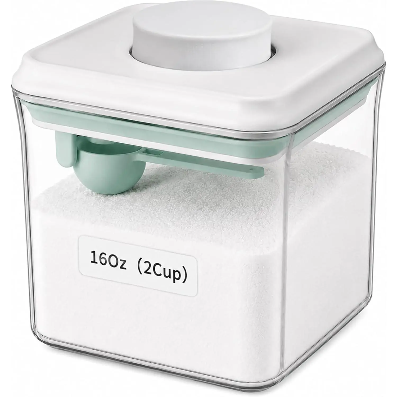 POP  Baking-soda Small Airtight-Containers - 2Cup(0.5Qt/500Ml) Clear Jar | 1/2 Tablespoon Scoop | For Baking Soda, , and Snacks