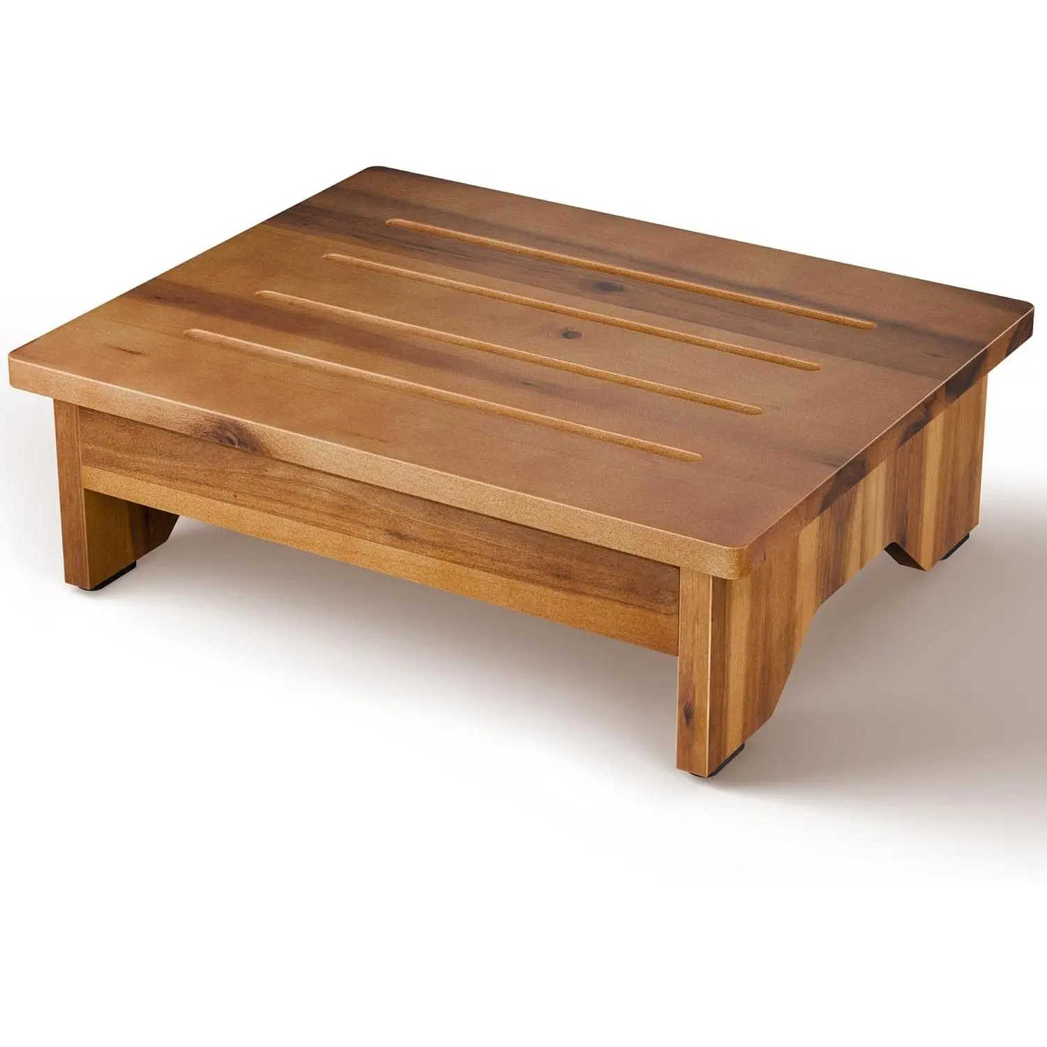 5” Acacia Wooden Step Stool for Adults (Fully Assembled) - 500 LBS Capacity Small Step Stool, Bed Steps for High Beds for Adults - Small Wooden Stool for Handicap, Elderly, Seniors, Home