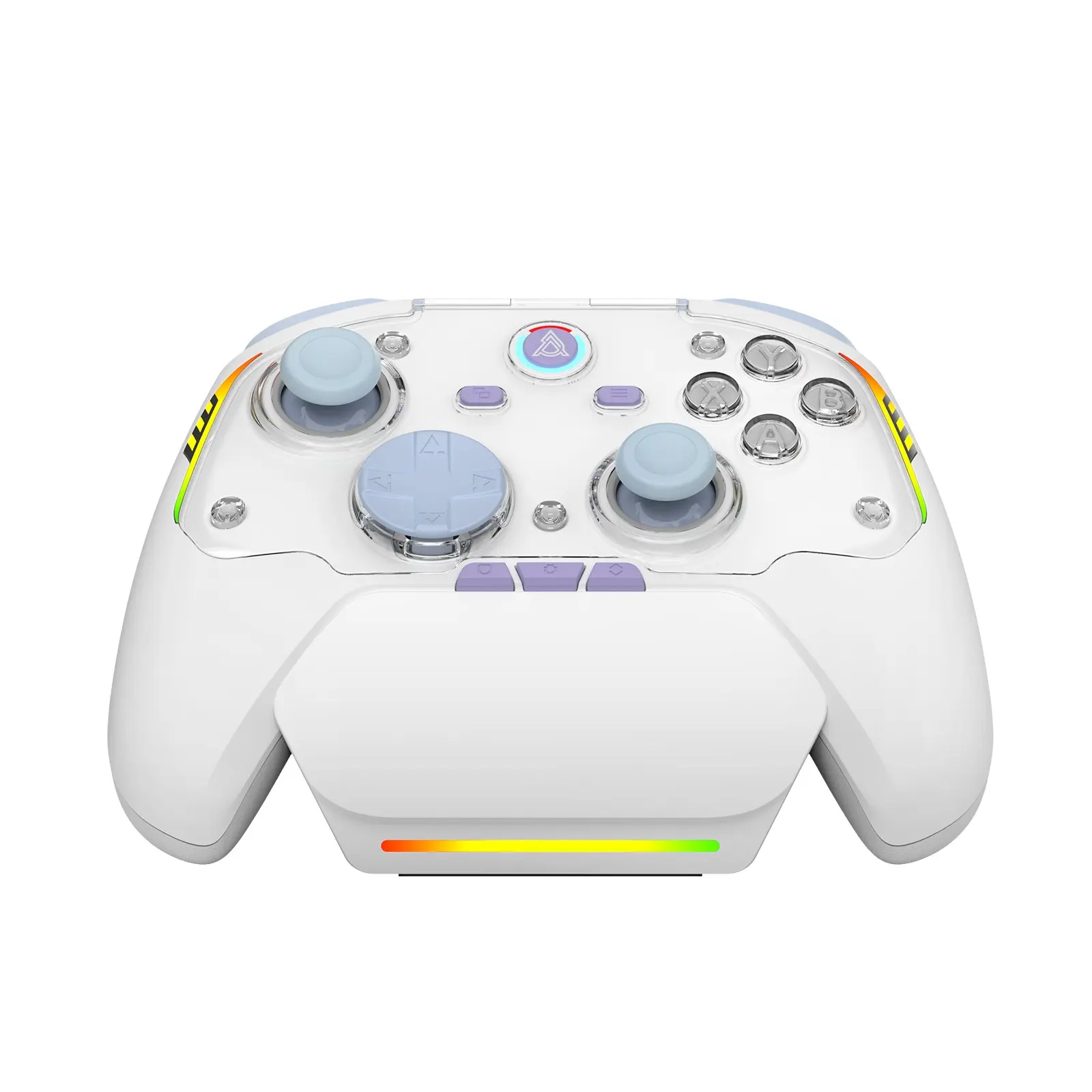 AJAZZ GP100 NS Wireless Esports Game Controller, Multi Platform Gamepad, Intelligent Charging Base Set Tri Mode Dual Hall Mechanical Button Double Cut Trigger Back Button Setting Six Axis Sensory Compatibility Switch/PC/Android/IOS