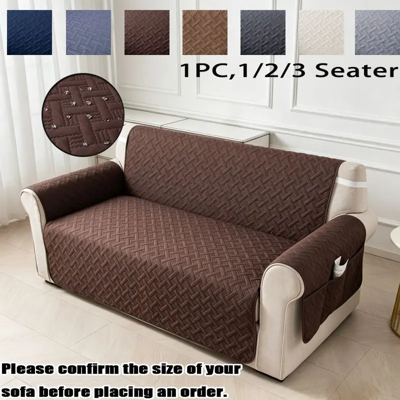 Elastic Sofa Cover, Waterproof Couch Covers, 1-3 Person, Side Pocket, Anti-Scratch, Waterproof, Non-Slip, Multiple Colors, Living Room Sofa Protector