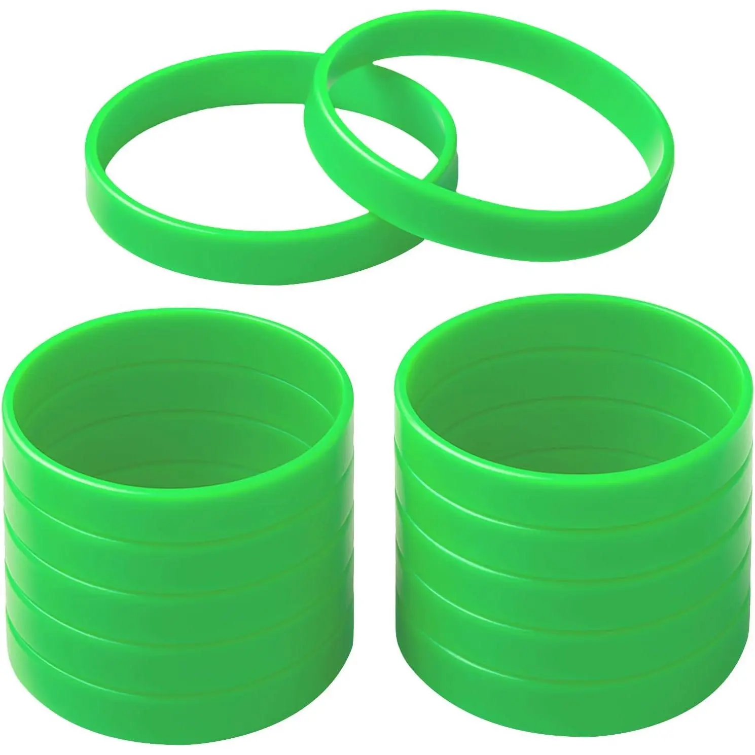 Adult Rubber Wristbands (12-Count, Multi-Color) - 8 in Circumference, 2mm Thick, Latex-Free, Water Resistant, Blank Surface for Messages, Ideal for Celebrations, Daily Wear, Group Events