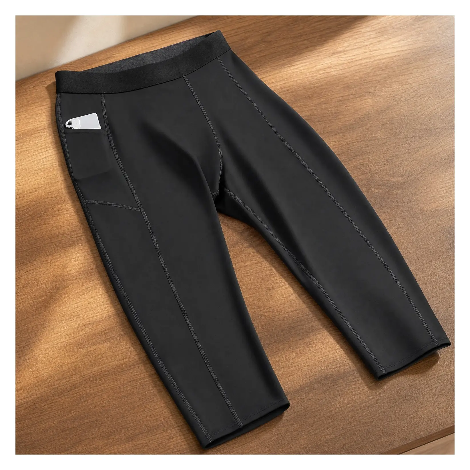 Men's Thermal Compression Pants Running Tights with Pockets Sports Leggings Spandex Workout Cycling AthleticGift