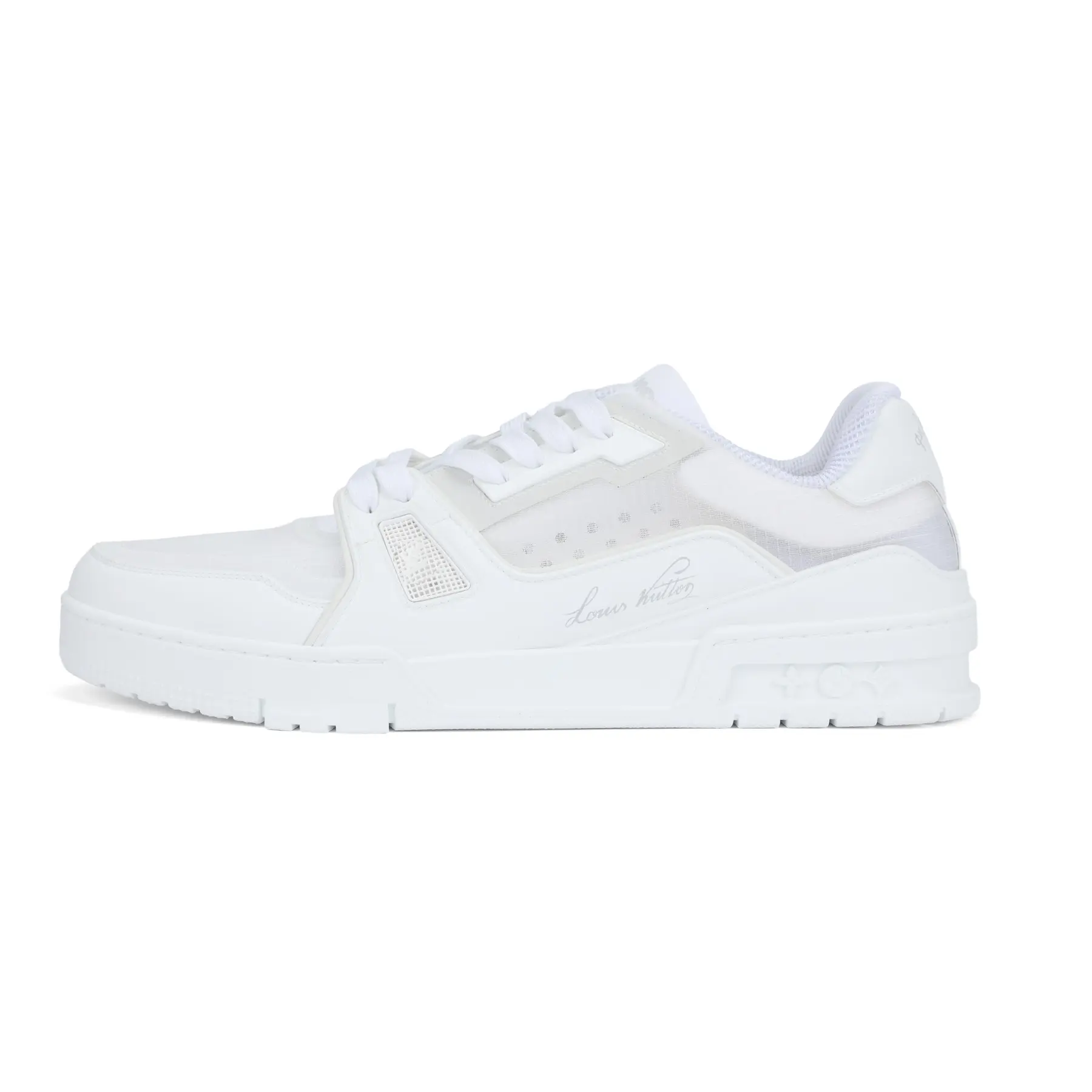 LOUIS VUITTON Men's House White Low-Top Lace-Up Round Toe Sneakers - 37th America's Cup Official Casual Footwear, Walking Shoes, Trainer, Maison Mihara Verifiable with Credentials & Global Authentication Support
