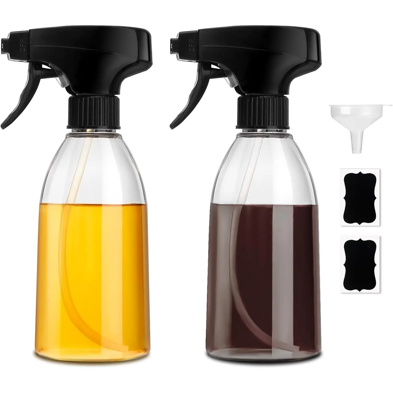 Oil Sprayer for Cooking, 2 Pack Olive Oil  Bottle, 10oz -Grade Plastic Oil Spritzer Mister, Refillable Oil Dispenser Bottle for Salad, BBQ, Grilling, Kitchen Baking, Roasting