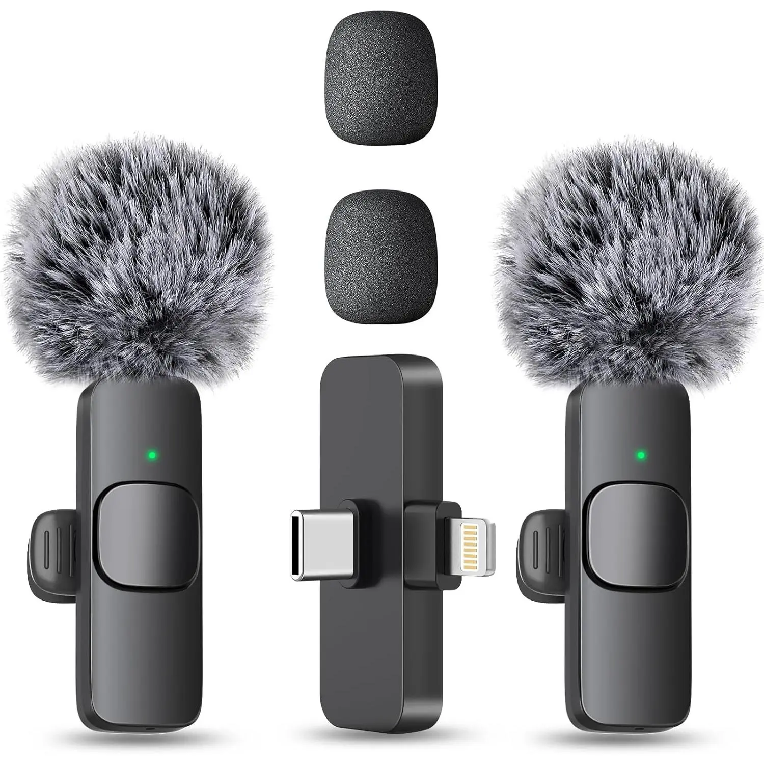 Mini Microphone for , Android Phone - 2 Pack Lavalier Lapel Mic for Audio Video Recording - Clip  Content Creator Microphones for YouTube  Podcast Vlogging