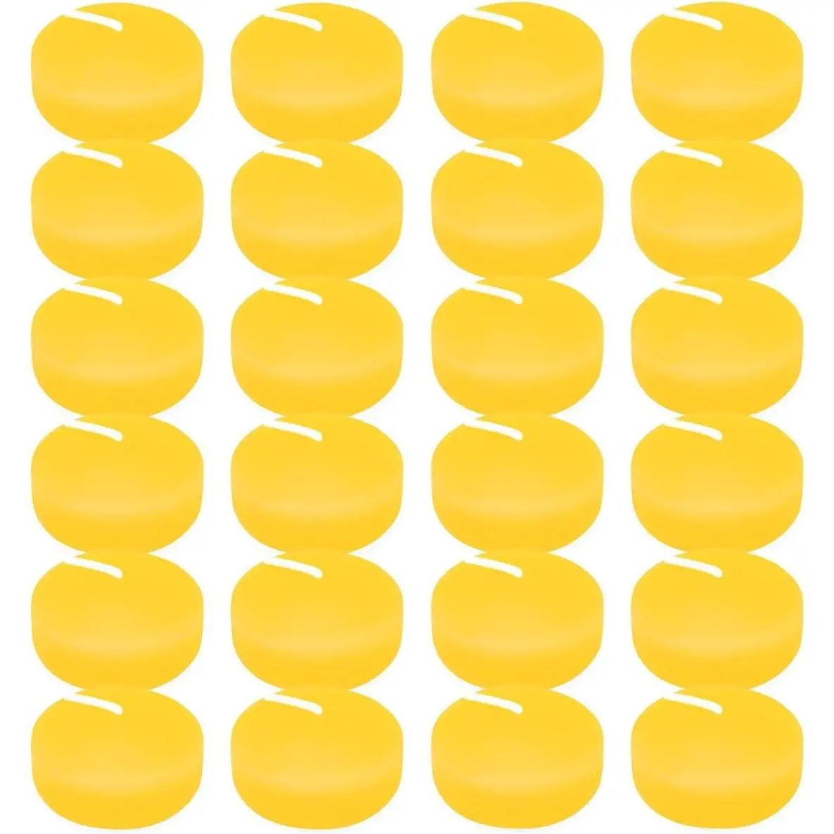 24 Packs 2 Inch Yellow Citronella Floating Candles, Small Lemongrass Scented Pool Water Wax Candles for Outdoor Summer Wedding Party Holiday, 6 Hour Burning