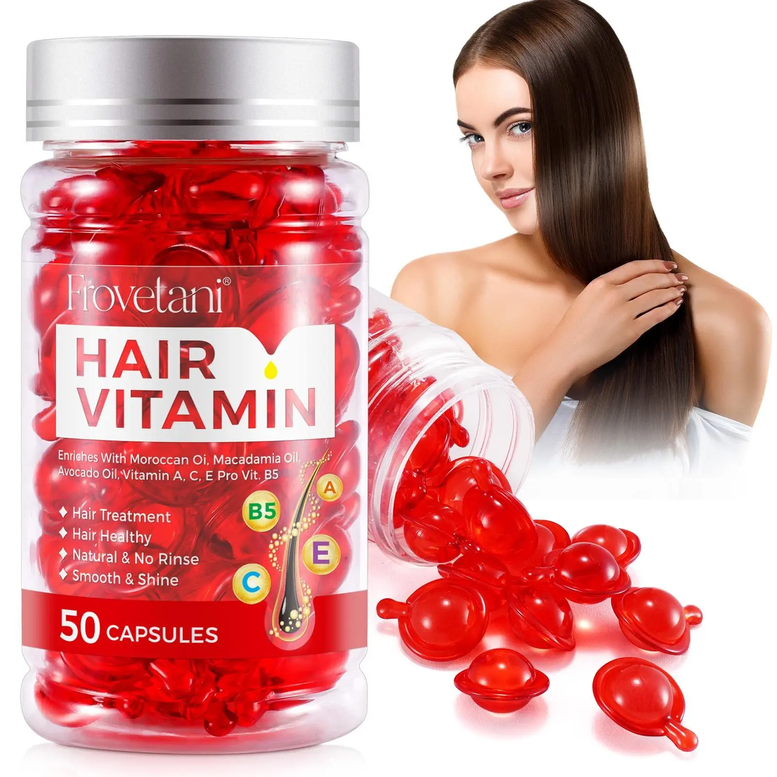 Hair Vitamin Capsules 40 Count, Moroccan Oil, Nourishing, Smooth, Adds Shine, Suitable for All Hair Types, Hair Care Supplement, Nourishes Hair