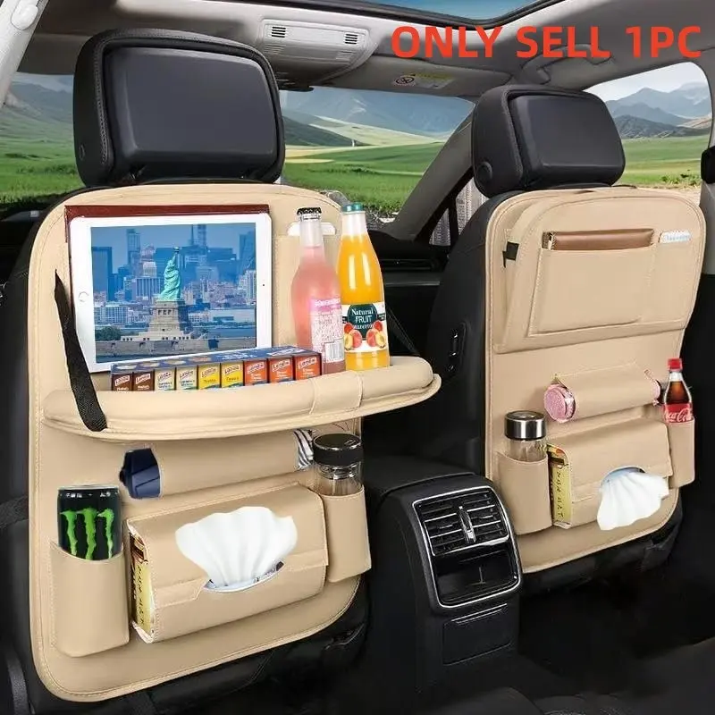 Car Seat Back Storage Bag, Hanging Organizer for Car Seats, Child Meal Tray Holder, Vehicle Storage Pouch, Convenient Storage Solution