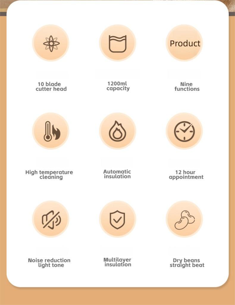 Multifunction Nut Milk Juice Maker,Automatic Soybean Machine Oat With Timer and Keep-Warm