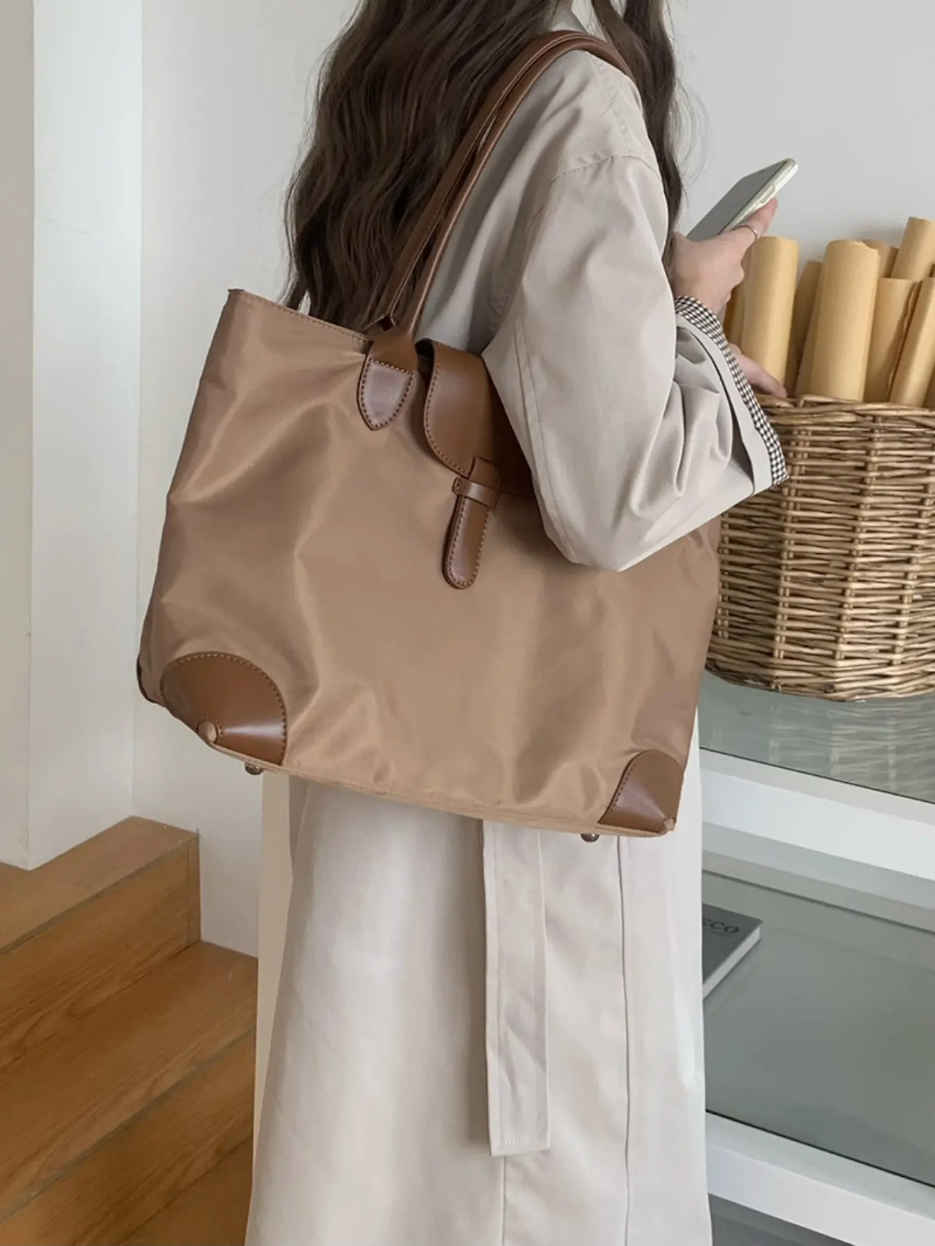 2026 New Single Shoulder Bag, Commuter Large Backpack, Student School Bag, Nylon Fabric Versatile Tote Bag, Stylish and Durable