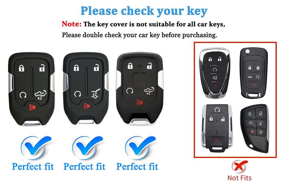 for GMC Key Fob Cover with Keychain,Compatible with Chevy Silverado & GMC Sierra Acadia Terrain 1500 2500HD 3500HD