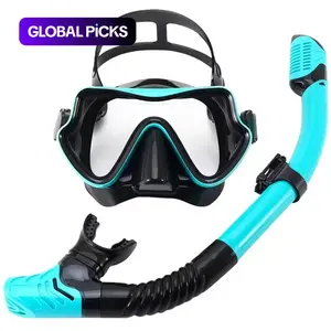 Diving Mask Snorkel Set for Adults, Tempered Glass Scuba Diving Gear, Professional Panoramic Snorkeling Equipment, Scuba Mask And Snorkel, Swimming Training Kit