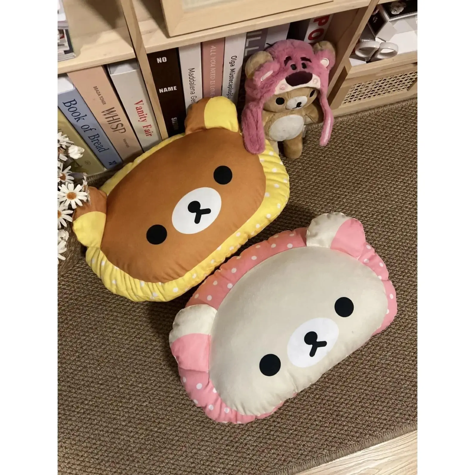 Rilakkuma Kawaii Bear Stuffed Doll Soft Sofa Pillow Anime Nap Cushion Bedroom Decor Xmas Gift for Girlfriend