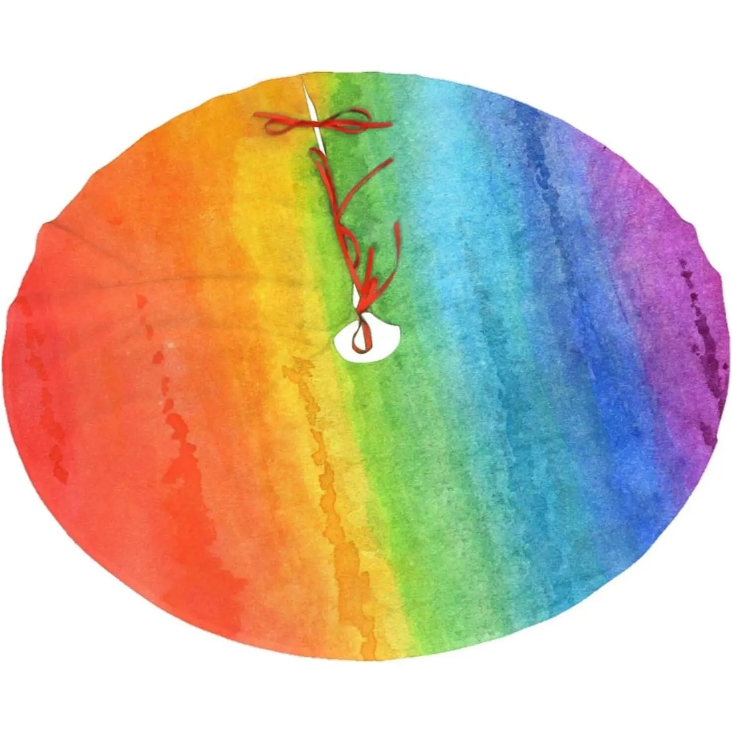 Watercolor Rainbow Christmas Tree Skirt 36" for Xmas Halloween  Year Holiday Party  Tree Mat Decor Ornaments Decoration