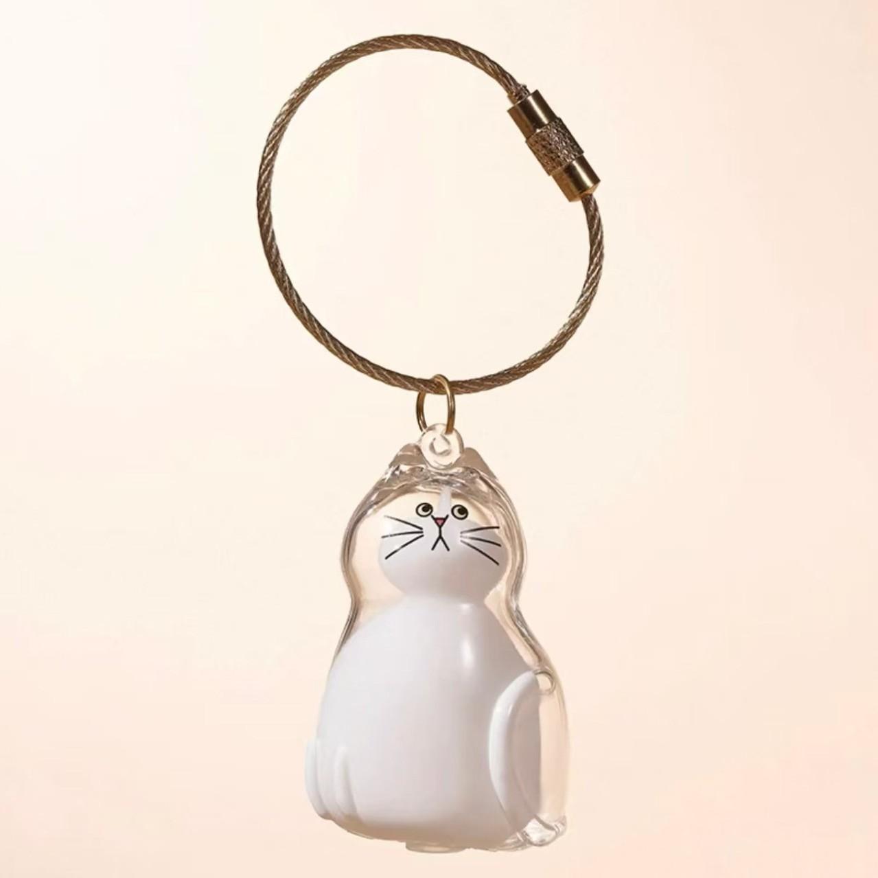 Clear Pet Hair Keepsake Capsule – Keychain Locket for Dog & Cat Fur, Memorial Urn Pendant, Cute Bag Charm Gift