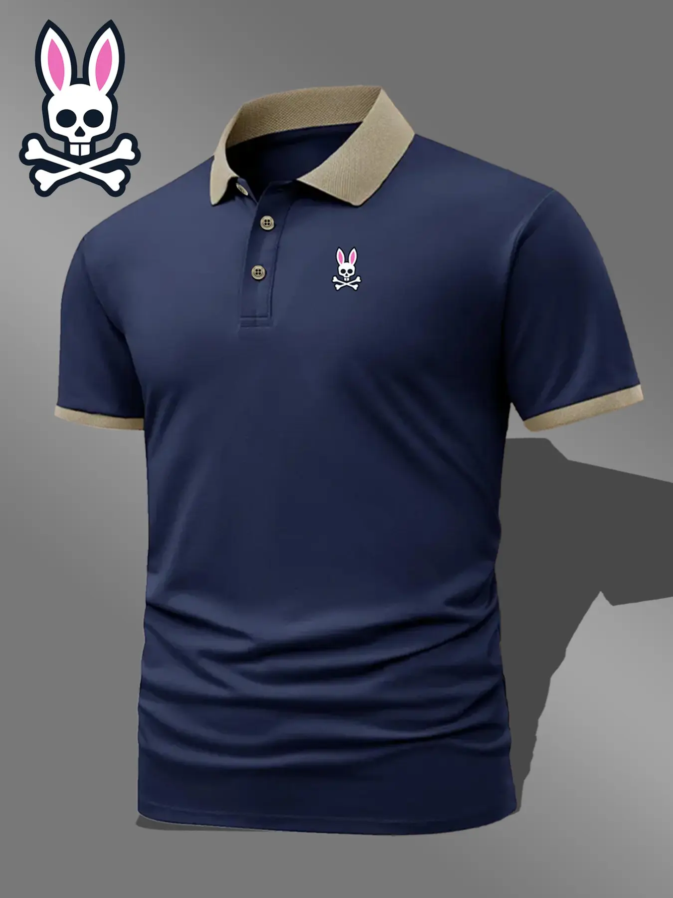 Men's Casual Animal Print Polo Shirt, Fitted Short Sleeve, Breathable and Stretchy, All Seasons Wear, Comfortable and Durable