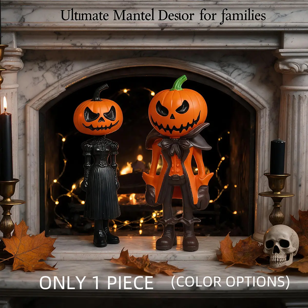 Elegant Resin Pumpkin Head Doll Ornament, Resin Figure, Perfect for Halloween Home Decor, Costume Party Scene Setup, Ideal Gift for Friends and Family
