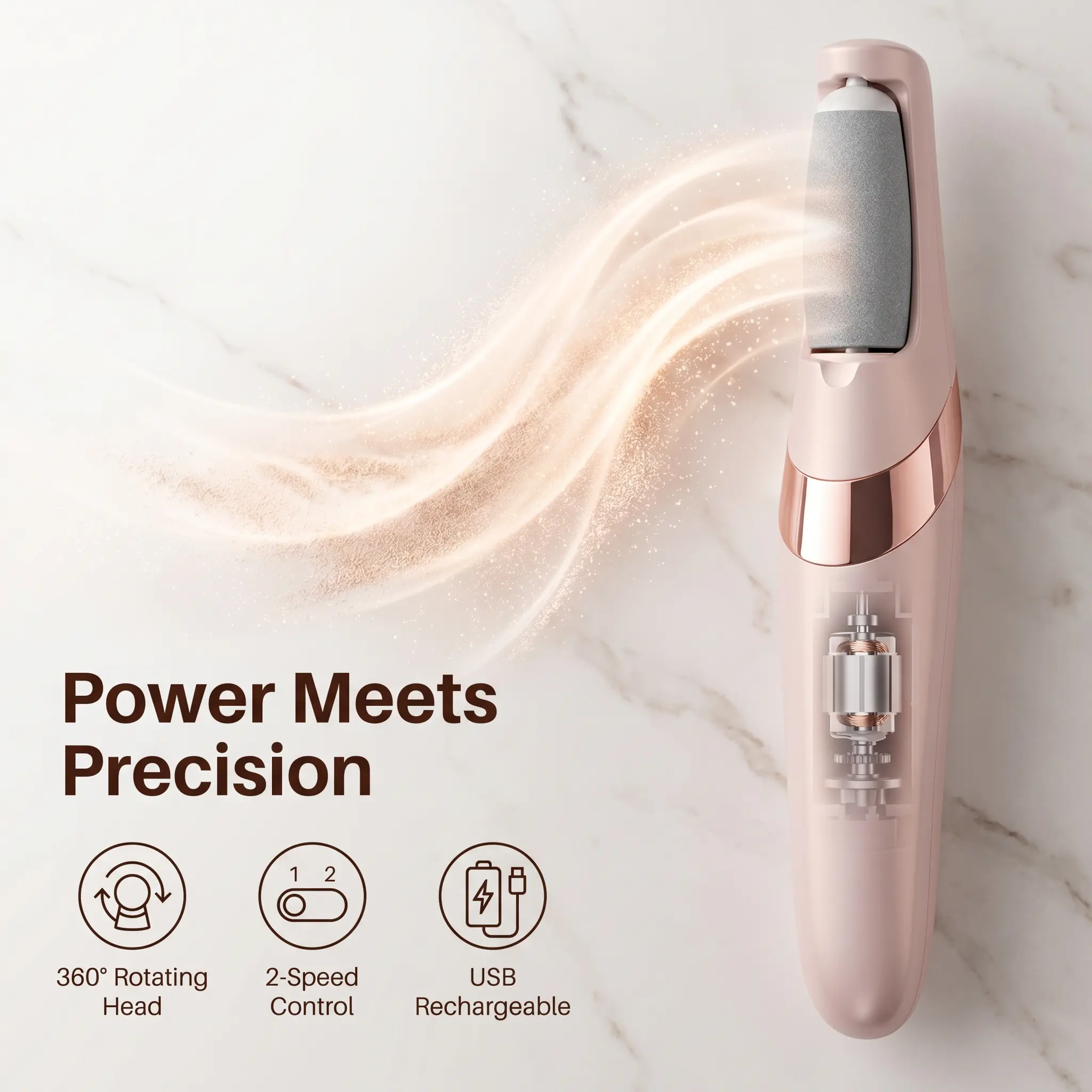 Electric Feet Callus Remover Portable Electronic Foot File Pedicure Tools Waterproof Foot Scrubber File Pedi Foot Care for Dead Hard Cracked Dry Skin Manicure Cutics Nail Art