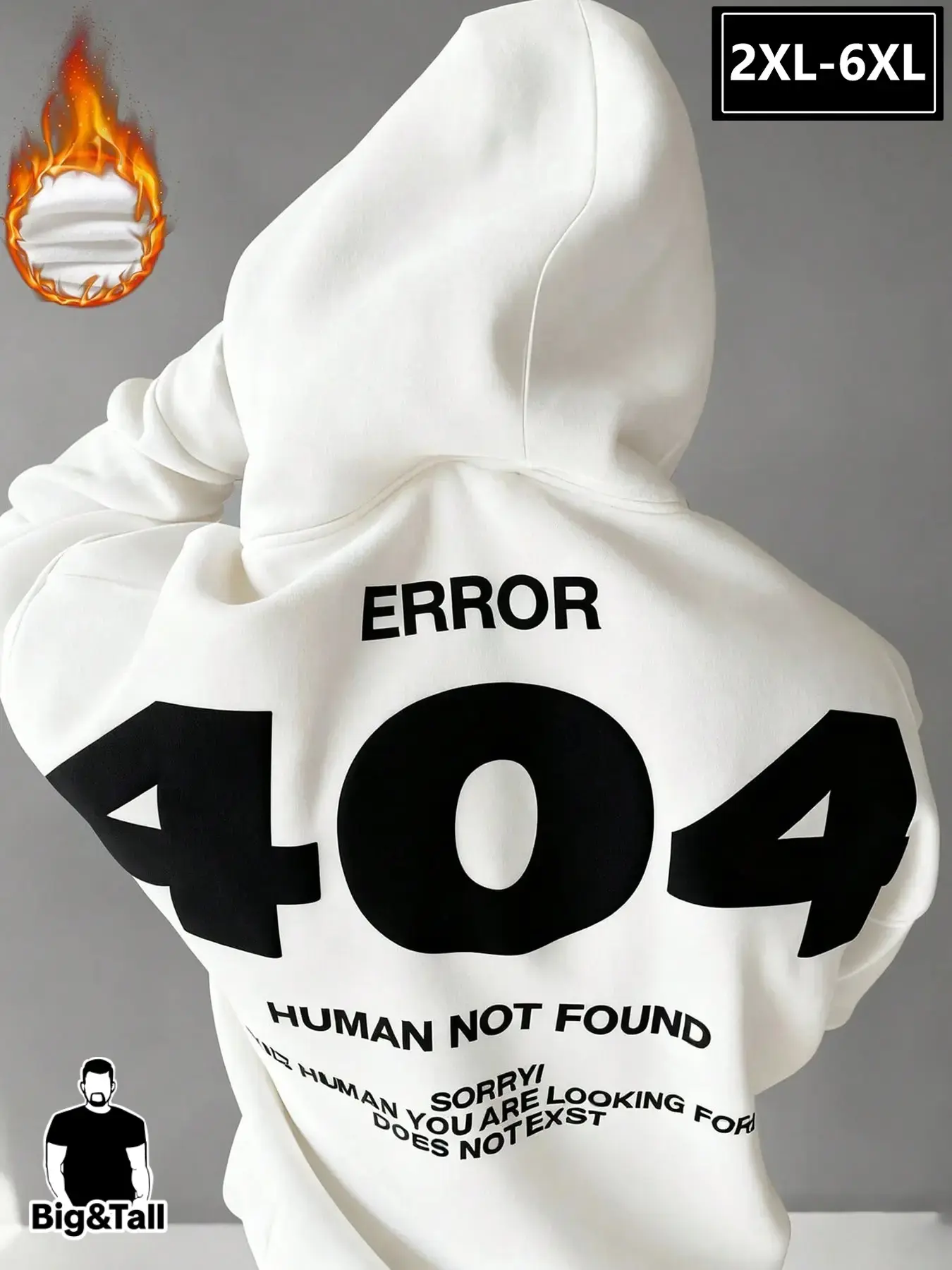 Men's Plus Size Hooded Sweatshirt, Casual Loose Sweatshirt, Loose Fit, Soft Fleece Material, Slimming Design, Versatile Streetwear, Comfortable Daily Wear, 2xl-6xl