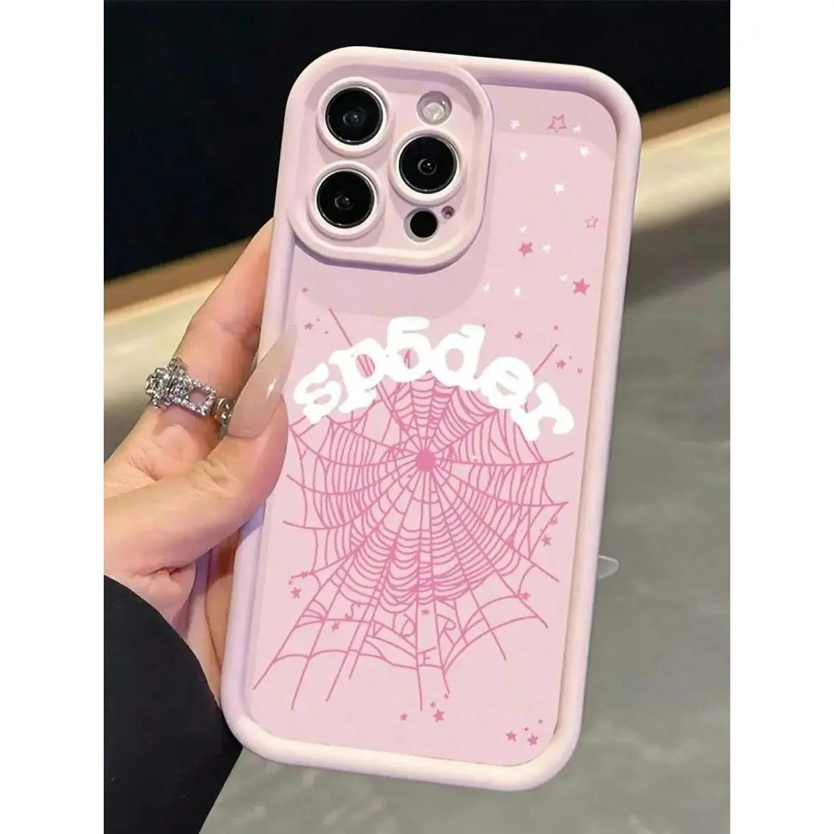 New Creative Letter & Cobweb Pattern Phone Case Compatible With Apple 16 Pro Max 11/12/13/14 Plus XR/7/8 Plus/15 PM Protective Cover Waterproof Shockproof Anti-Fall Scratch Resistant FOR-YOUR-BELOVED-PHONE Christmas Gifts