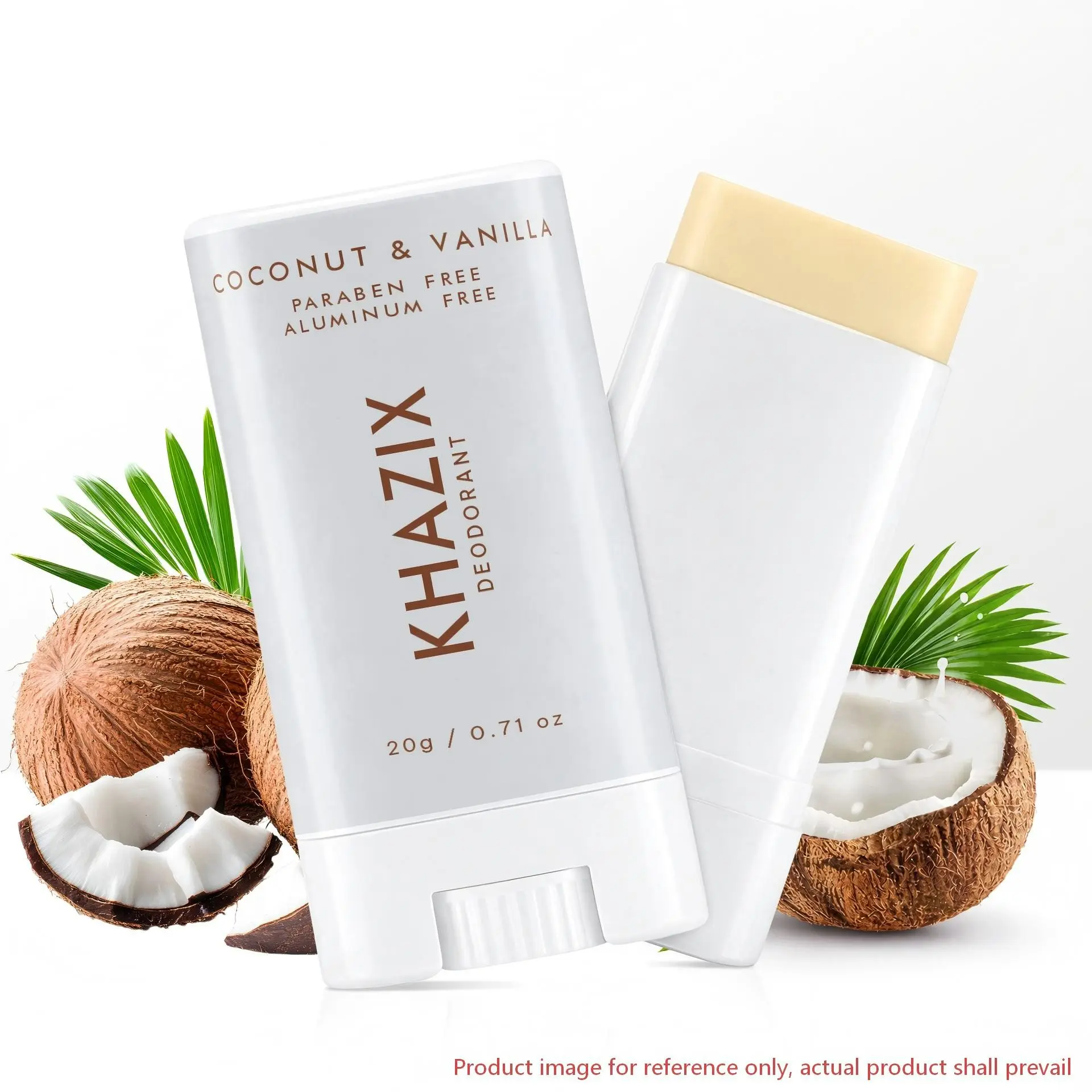 Coconut & Vanilla Scent Deodorant Stick with Tea Tree | Aluminum & Paraben Free | 24H Odor Protection | Whole Body Use for Armpits Neck Back Legs | Travel Size 20g / 0.71 oz