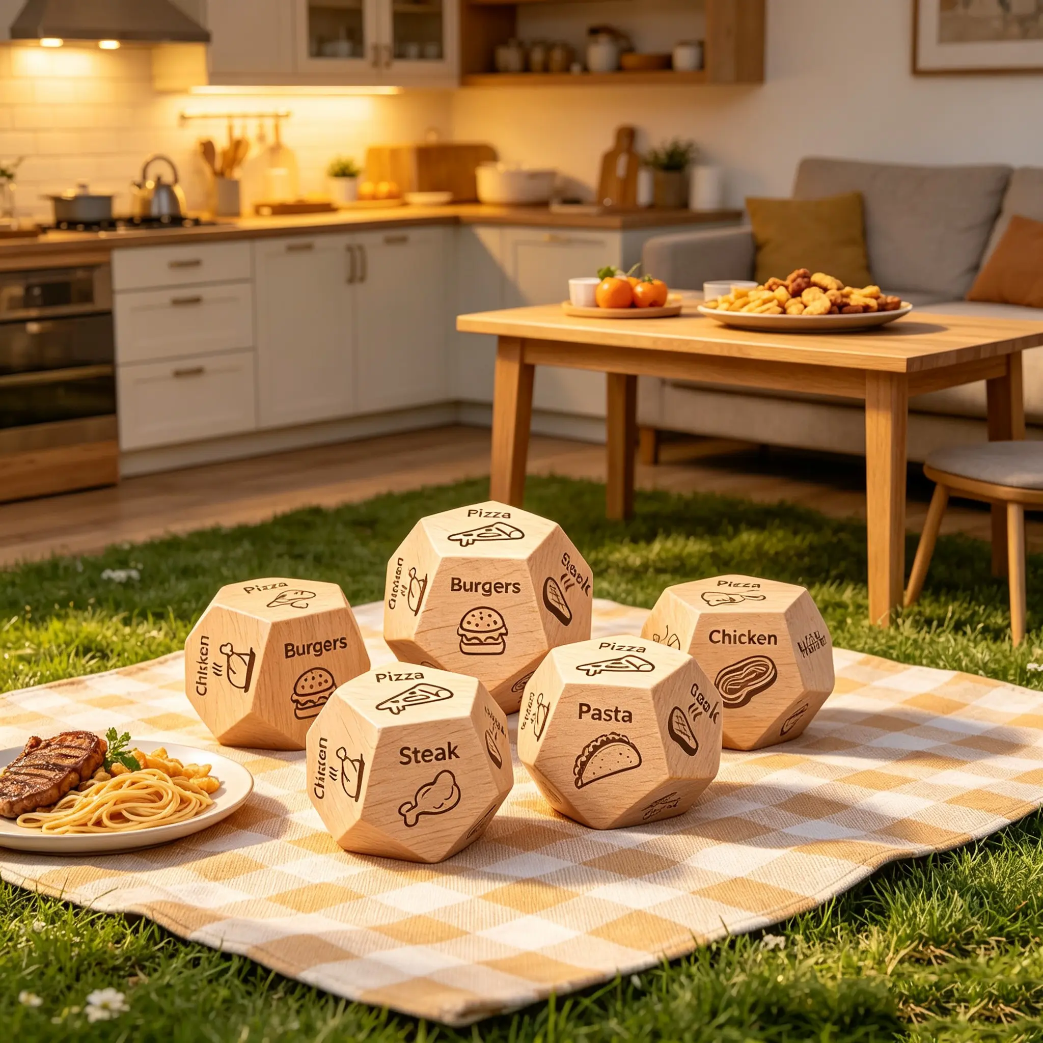 1pc Wooden D12 Dice, Perfect for Valentine's Gift, Date Night Games, Couples Board Games, Role-Playing Games, Natural Wood Texture