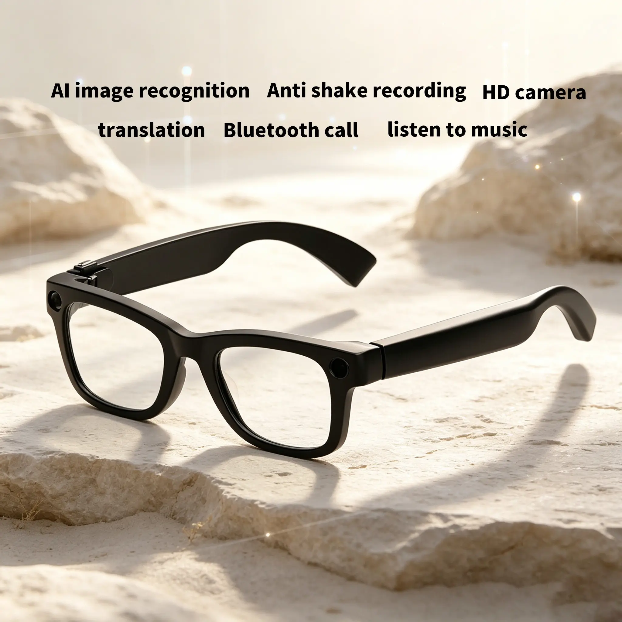 2026 New T100 Smart Glasses, 8mp HD Camera, Ai Translation, Wireless Bluetooth-compatible, Lightweight Design, Ideal for Outdoor Activities