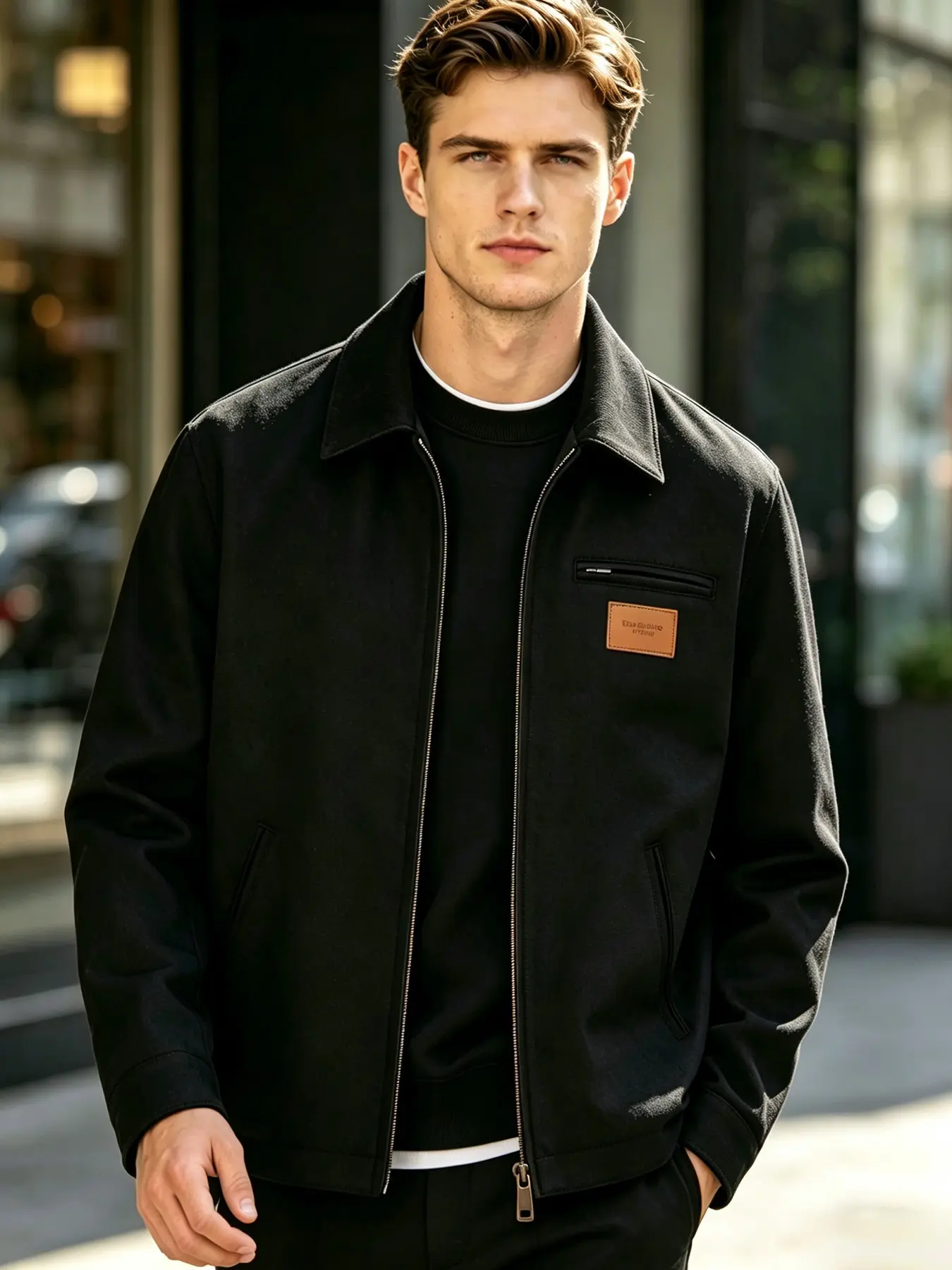 2026 American Retro Workwear Jacket for Men, Corduroy Lapel, Casual Outerwear for Office, Events, Sports, Commute, Leisure