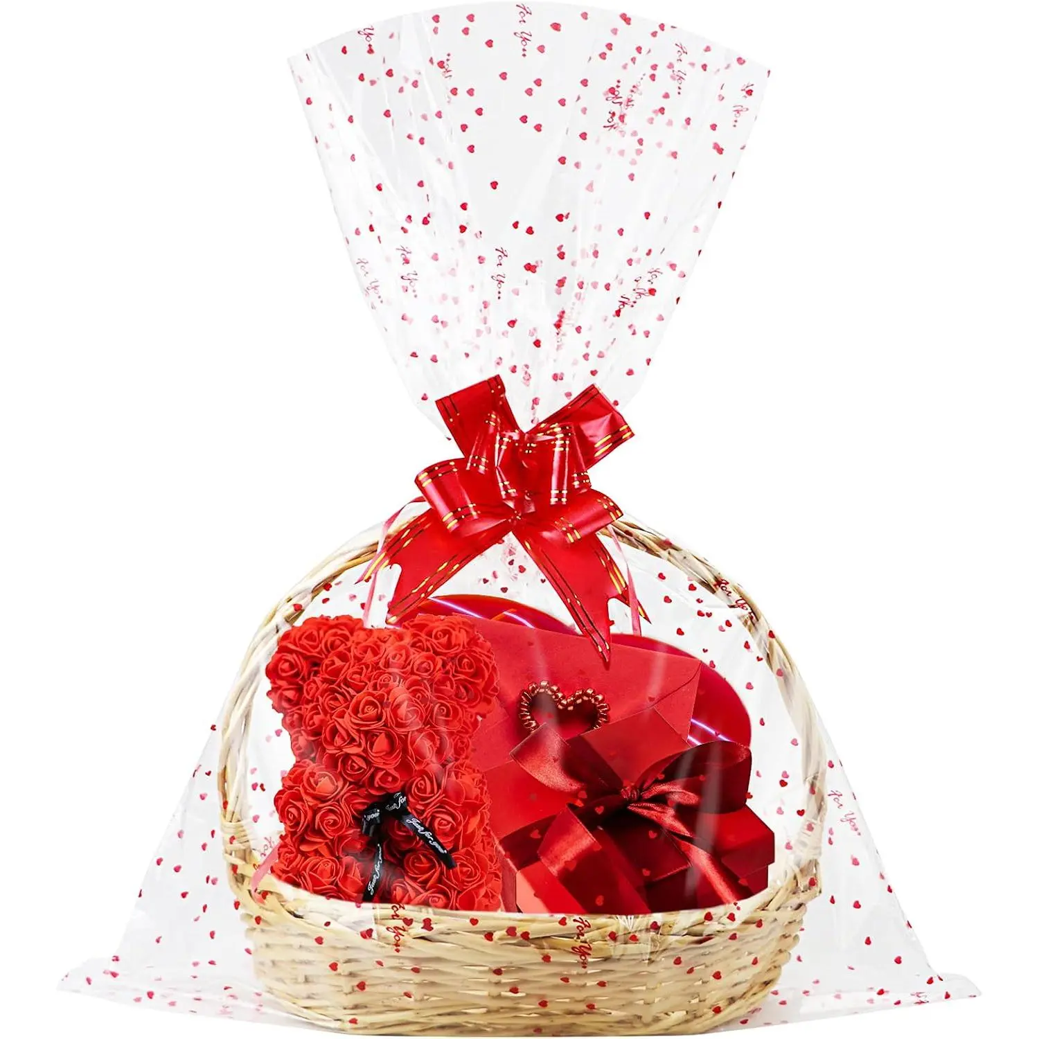 Large Cellophane Bags,  Cellophane Wrap for  Basket, 22x33 Inches,10 Pieces Cellophane  Bags
