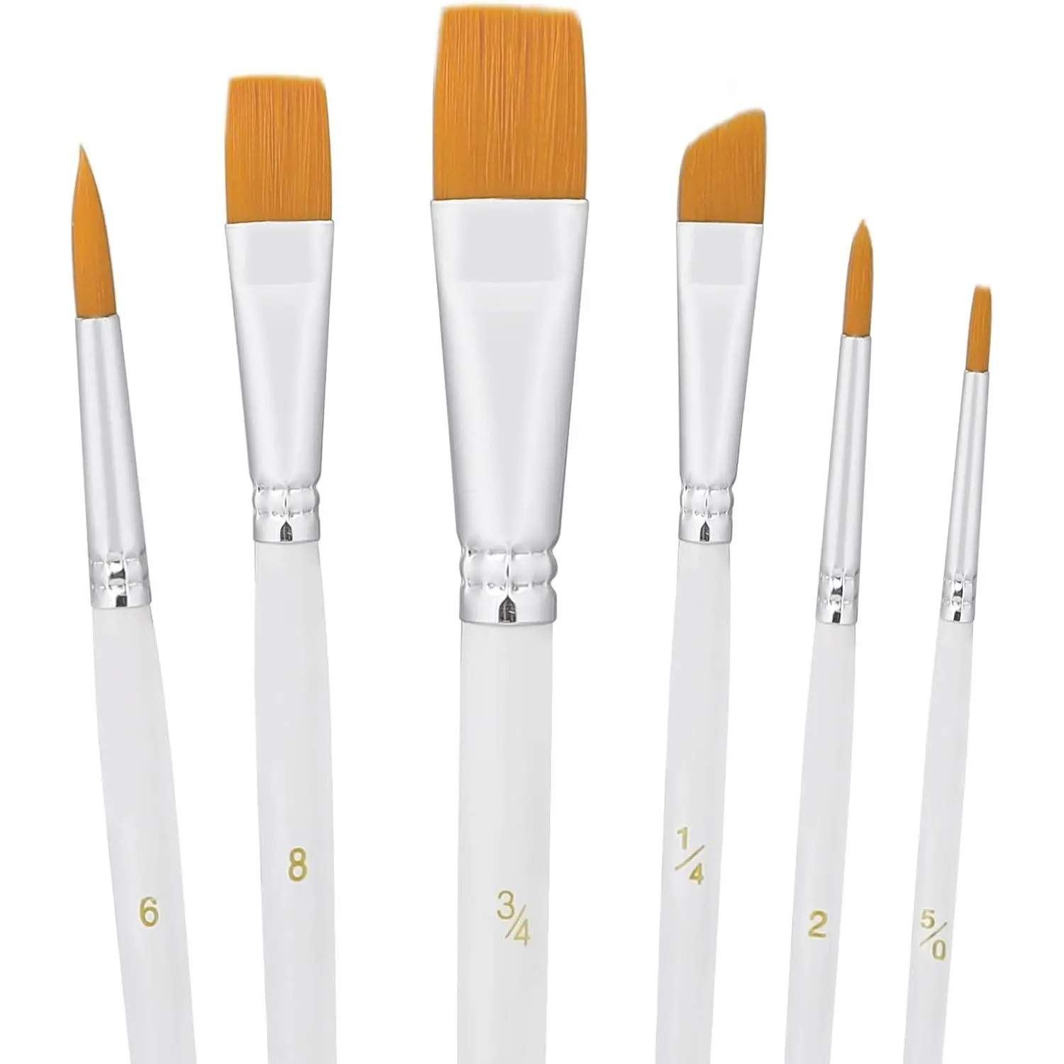 6PCS Food Safe Cake Painting Decorating Brushes Set for Dusting Edible Glitter Edible Color for Cake Cookie Decoration (White)