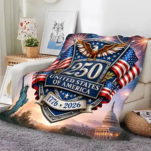 250th Anniversary Blanket (1776-2026) - Extra soft flannel blanket, machine washable, suitable for sofas, beds, or home décor, 2D design, ideal gift for friends and family (high-definition digital printing).