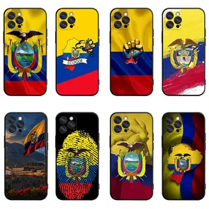 Ecuador National Flag Phone Case, Four-Corner Shockproof Lens Bumper Cover Compatible With iPhone 11/12/13/14/15/16/17 & Samsung Galaxy S23/S24/S25/S26.